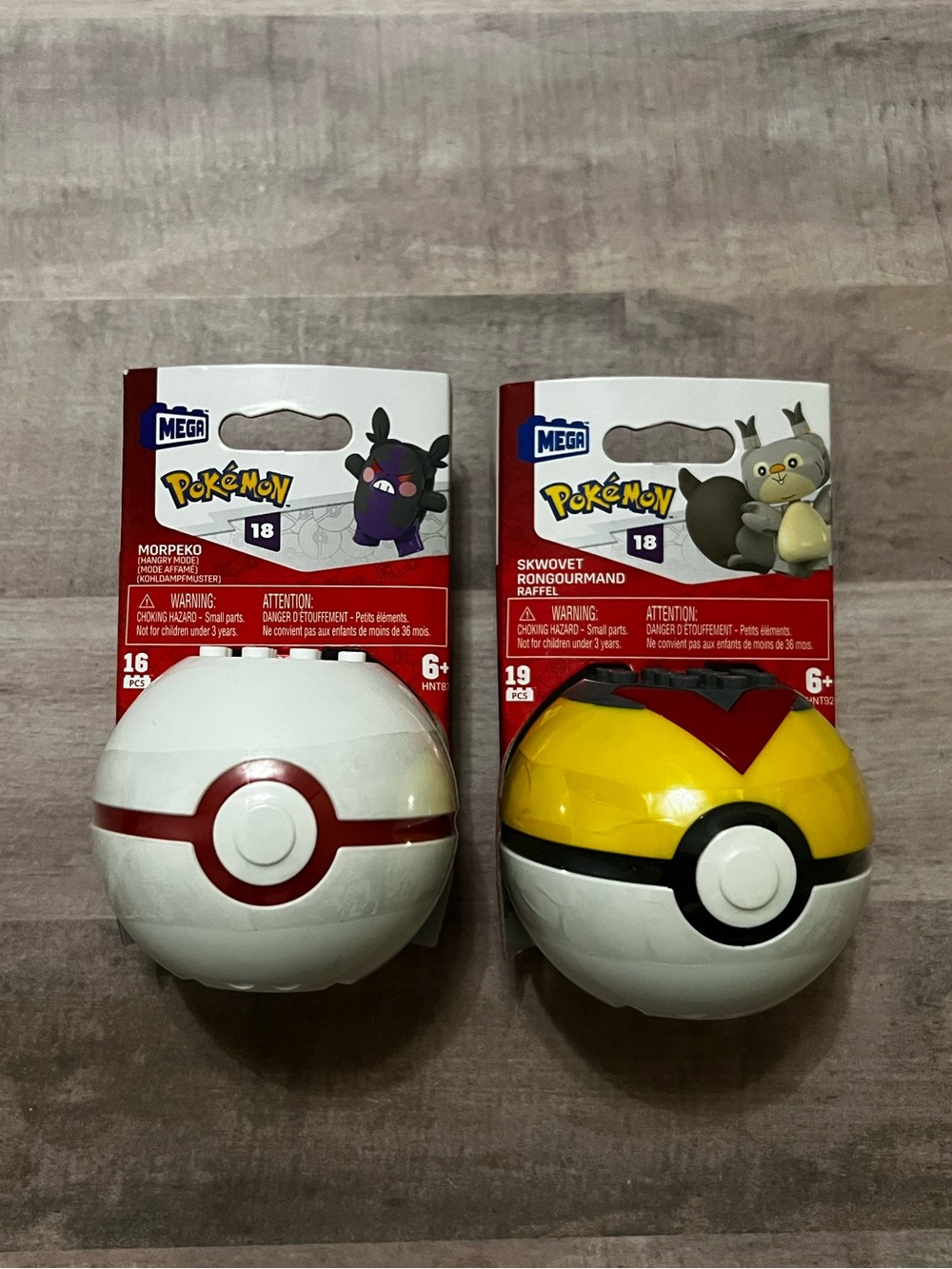 Morpeko & Skwovet Pokémon Mega Construx Series 18 Pokemon Balls Figure LOT
